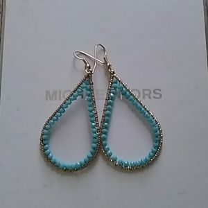 Turquoise and gold tone earrings
